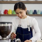 young female barista